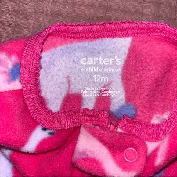 Carter's Pink and Purple Footies with Whimsical Llama Prints - Picture 3 of 5